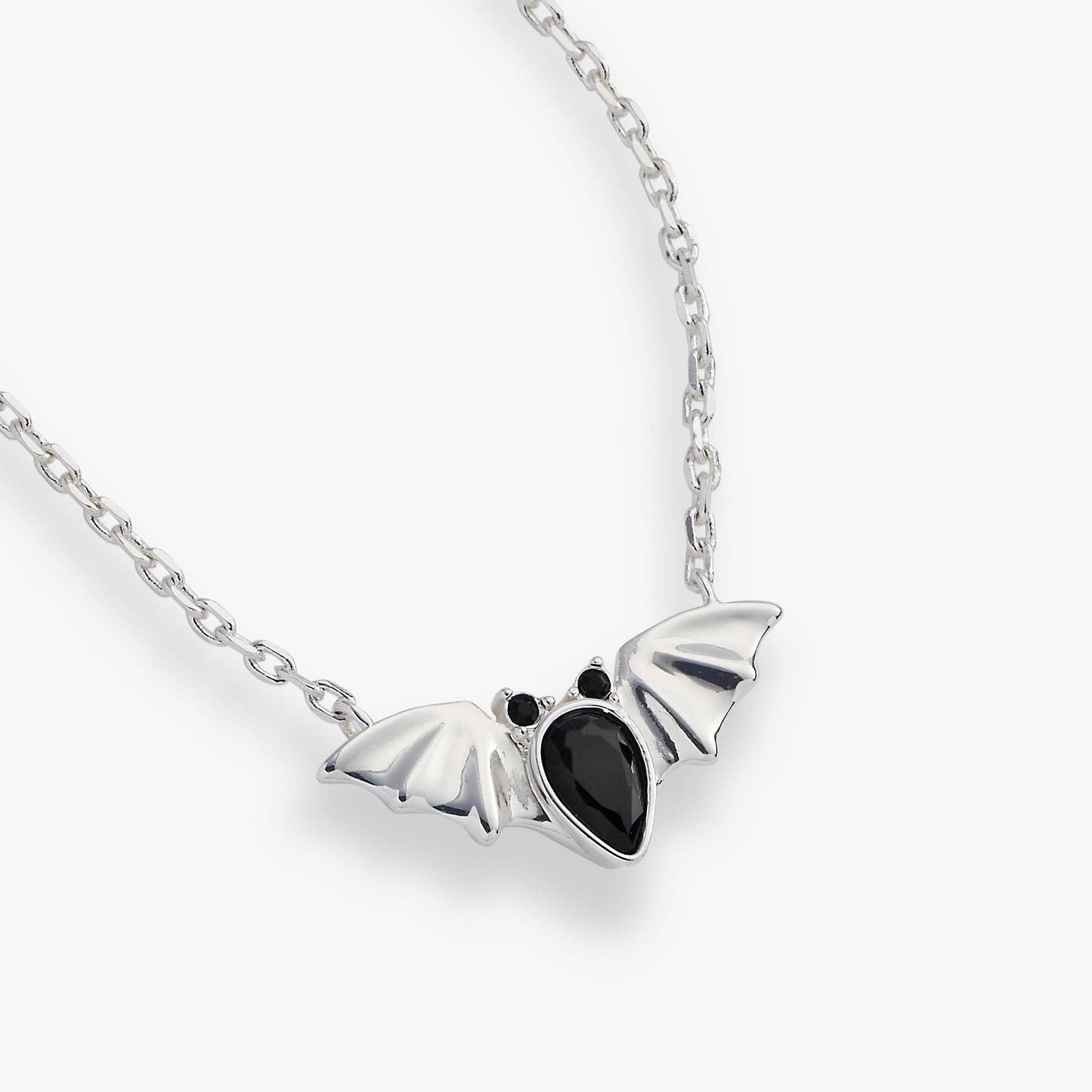 Necklace - Crystal Bat Pendant: Gold