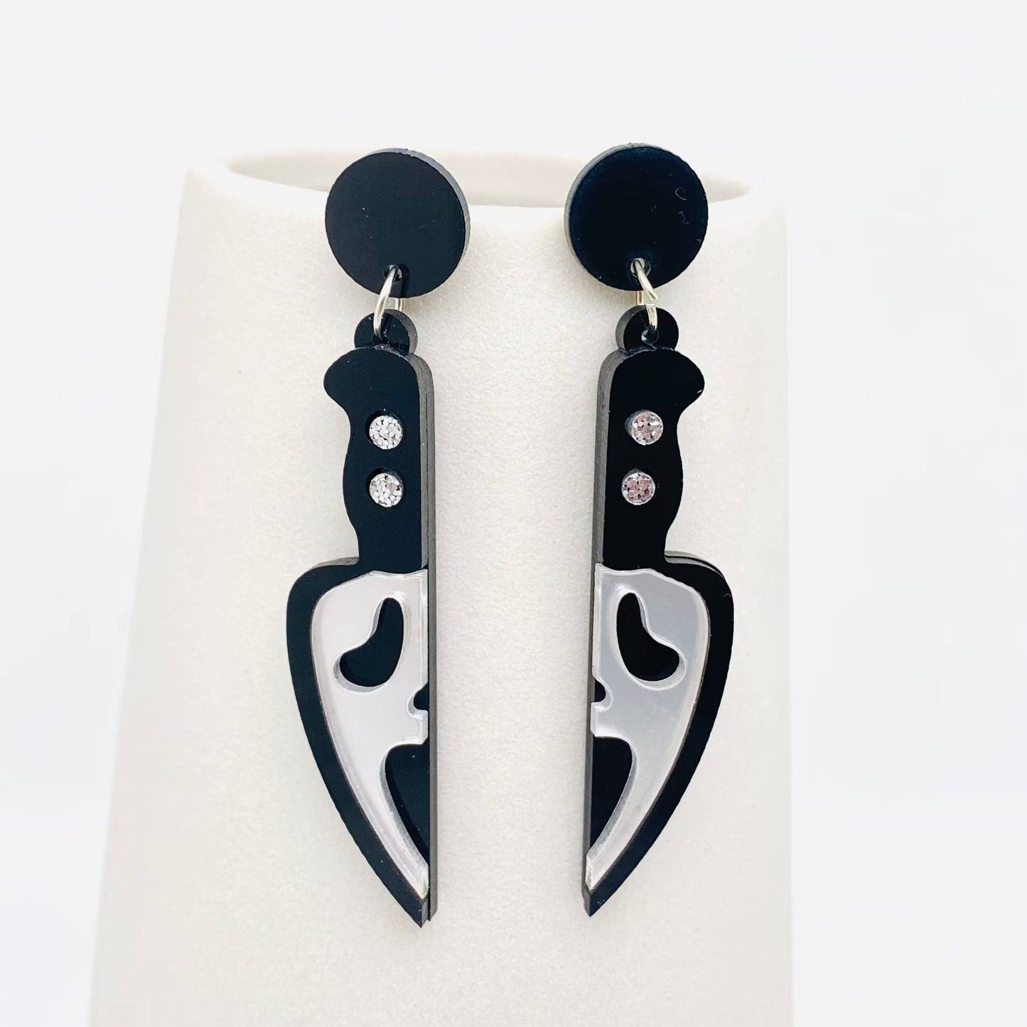 Acrylic Skull Post Earrings