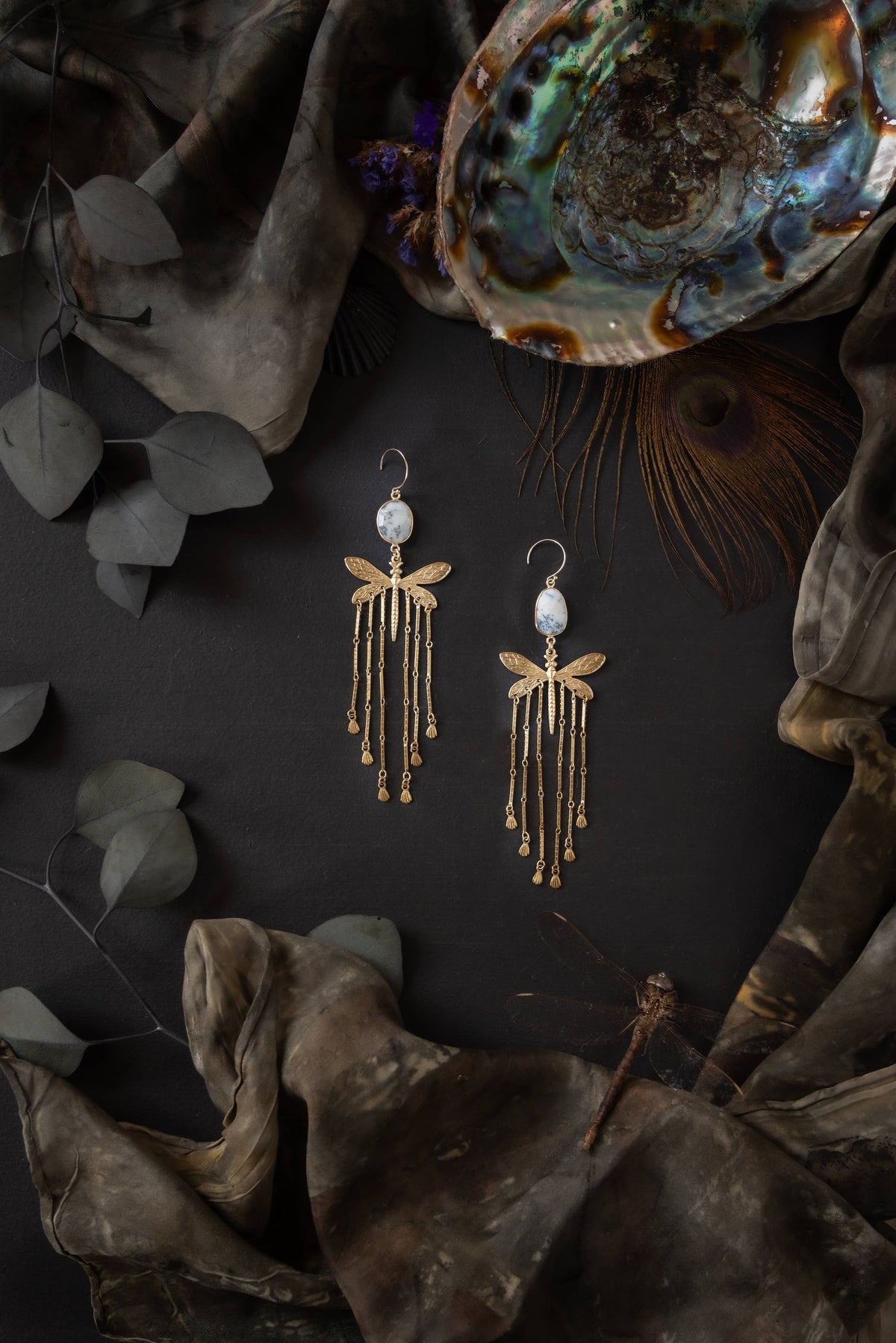 Temple of Venus Tassel Earrings: Dragonfly