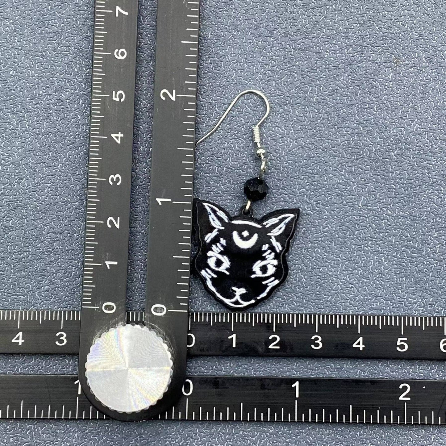 Black Moon Cat Earrings