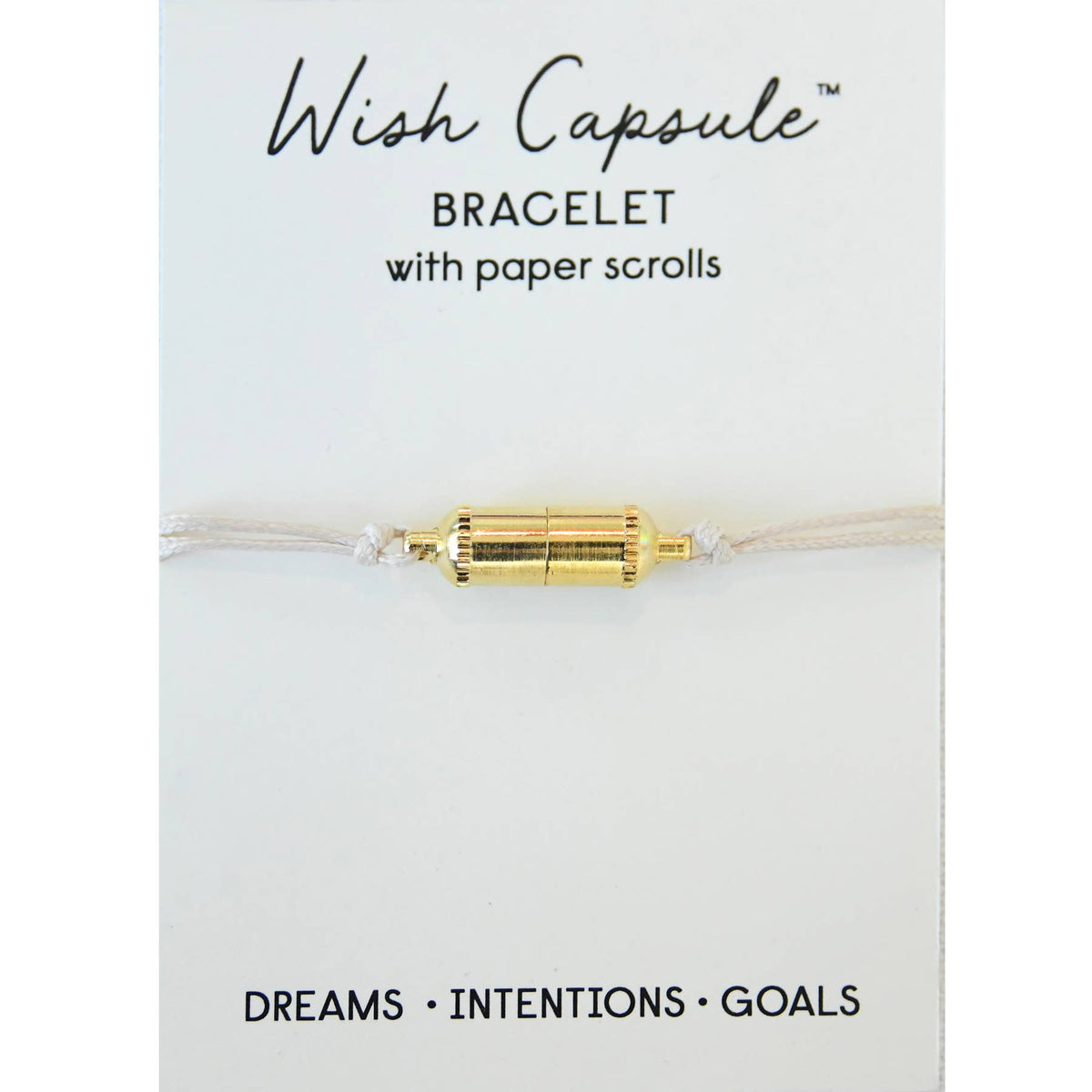 Wish Capsule Bracelet w/ 3-Paper Scrolls - Gold Capsule: Black