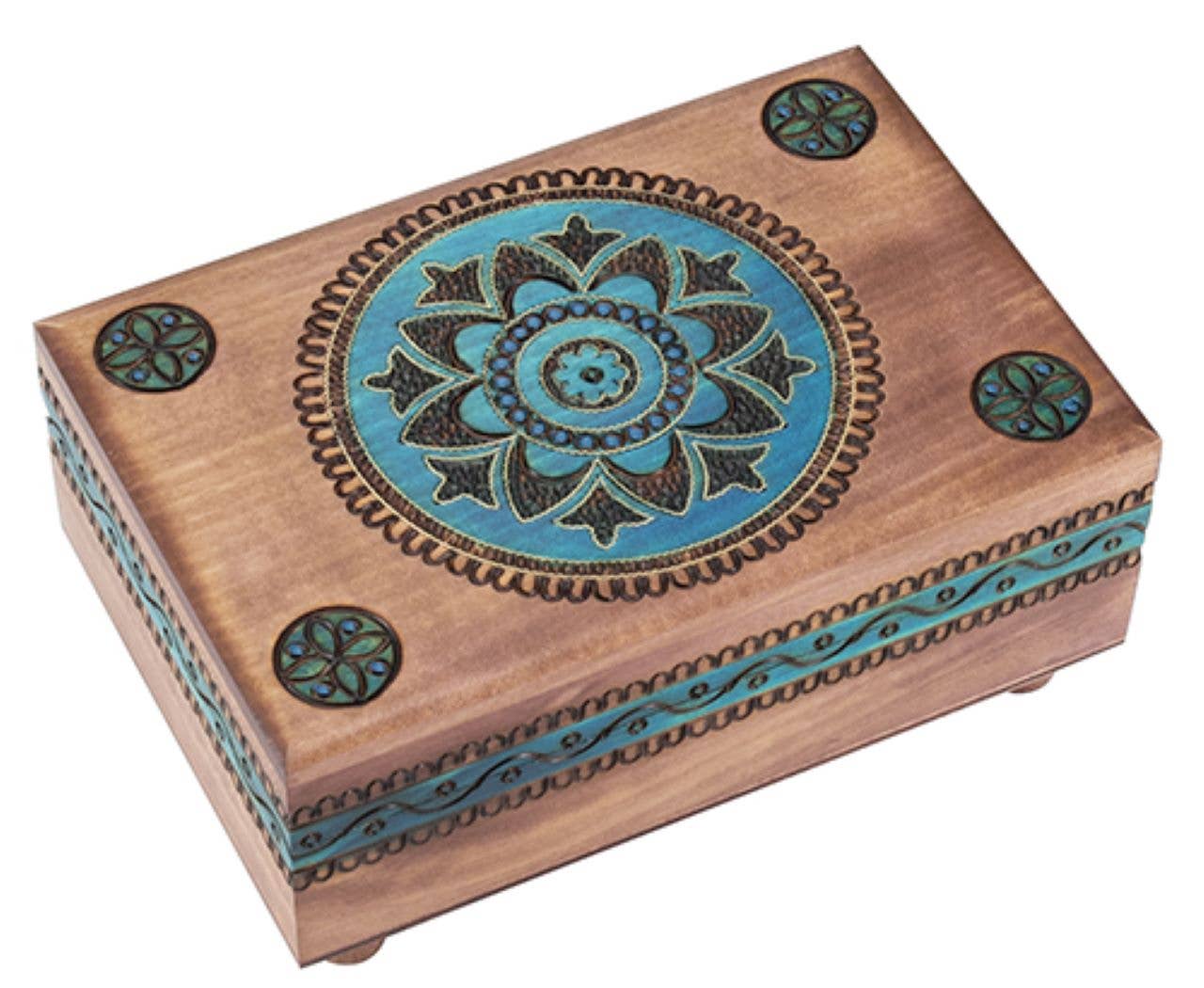 Brown Puzzle Box W/Geometric