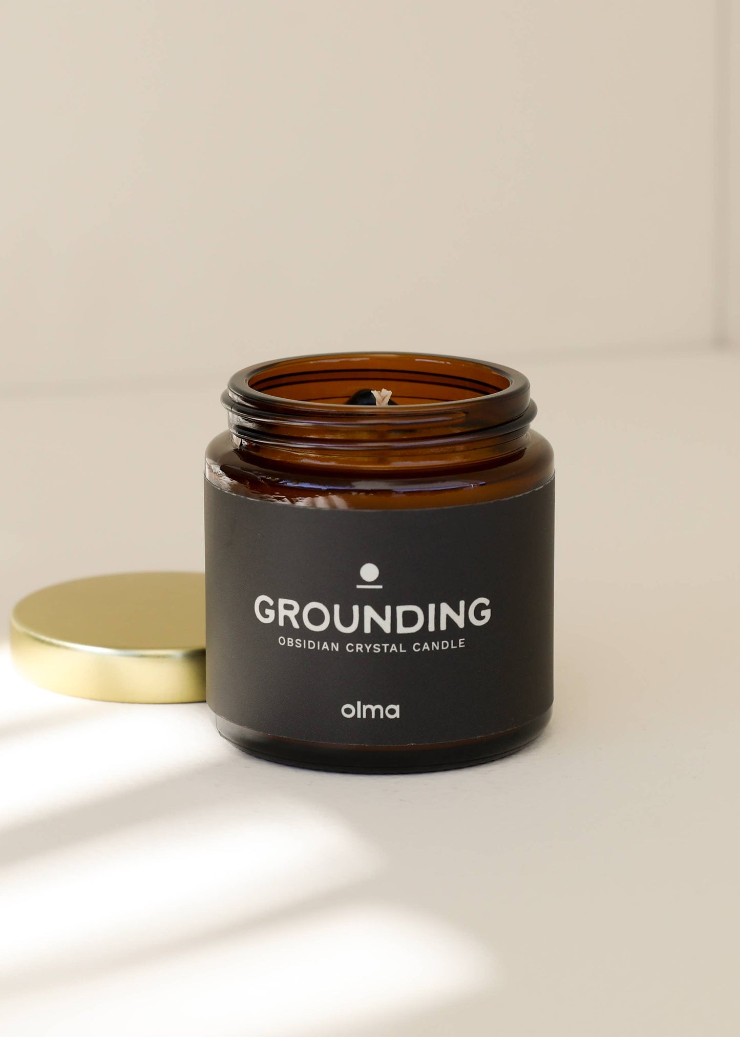 Grounding Intention Candle - Obsidian Crystal - Amber: 9oz