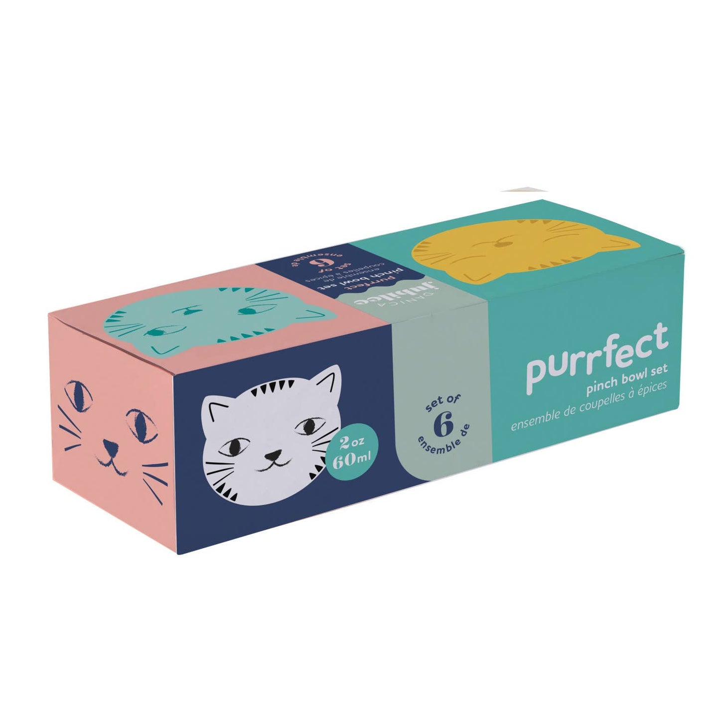 Purrfect Shaped Pinch Bowls Set of 6: Multi-Colored