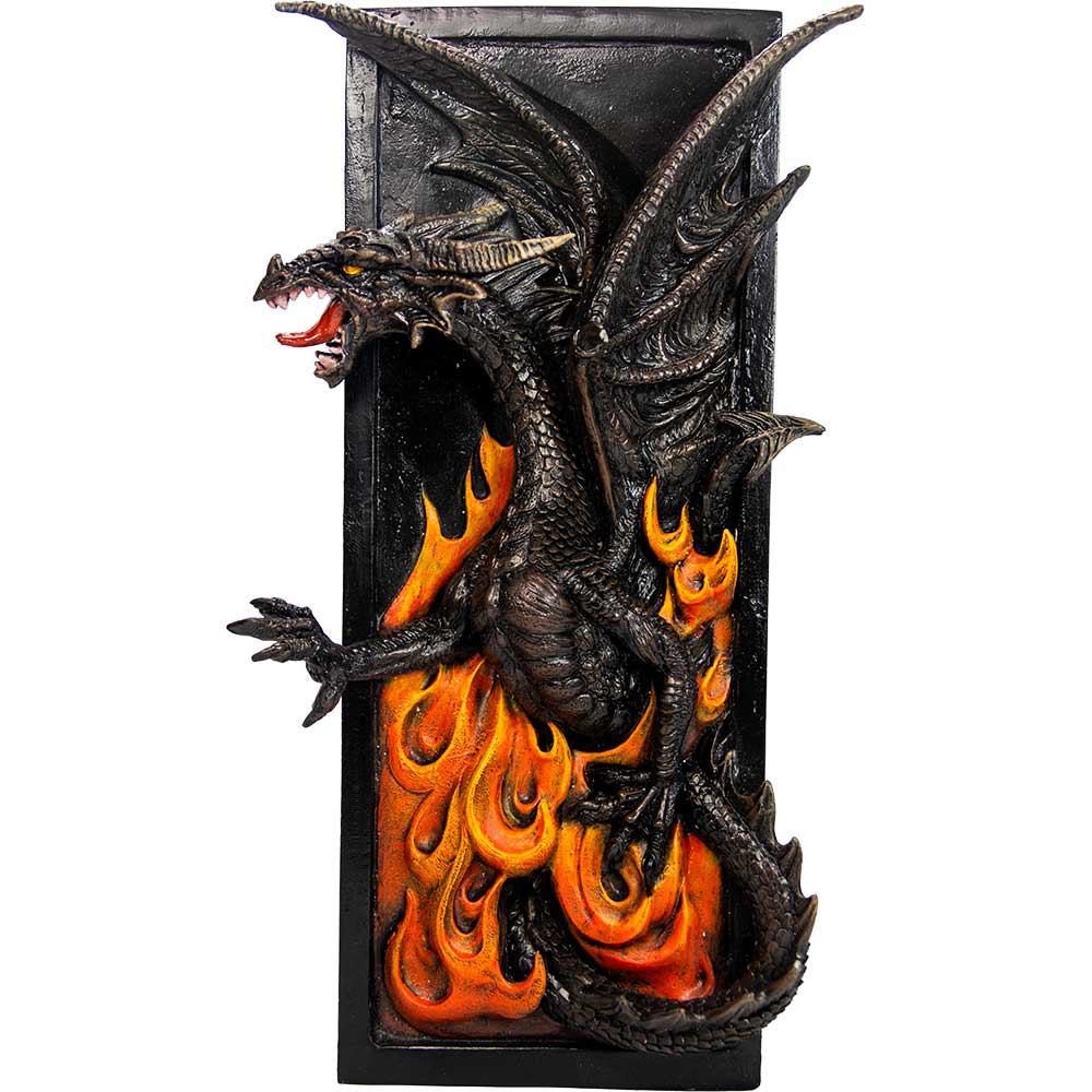 Polyresin Bookshelf Decor - Winged Dragon & Fire (Each): Dragon