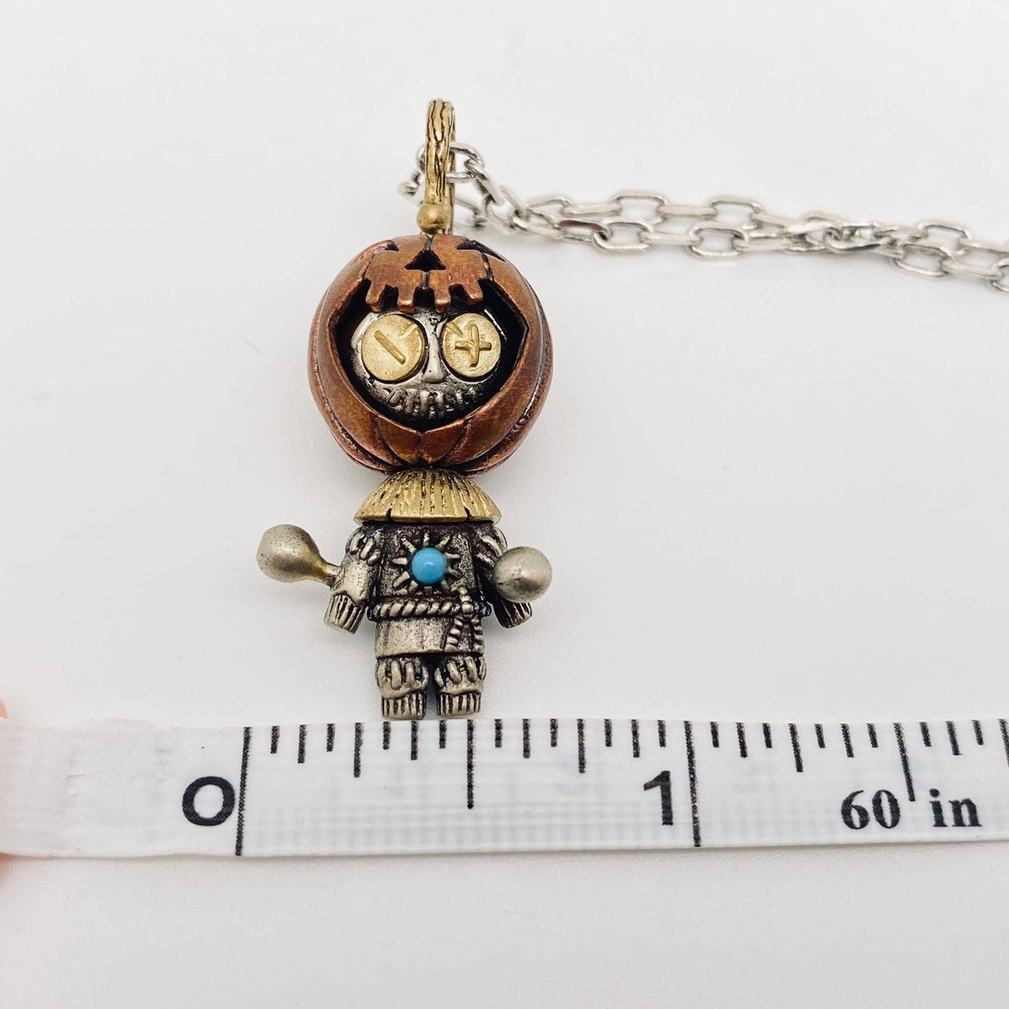 Pumpkin Head Doll Charm Pendant Necklace