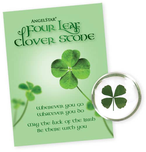 Four Leaf Clover Stone - in Resin