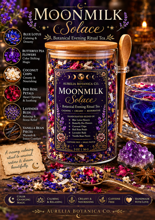 Moonmilk Solace Ritual Tea | Blue Lotus & Damiana | Nighttime Euphoria: Apothecary Jar