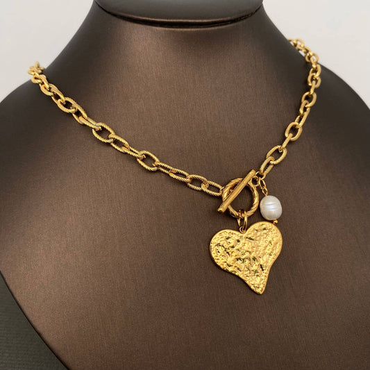 Necklace - Hammered Texture Heart