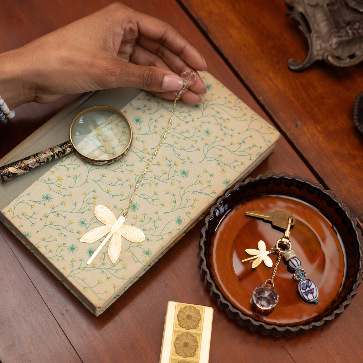 Bookmark & Keychain Set - Dragonfly/Inspiration