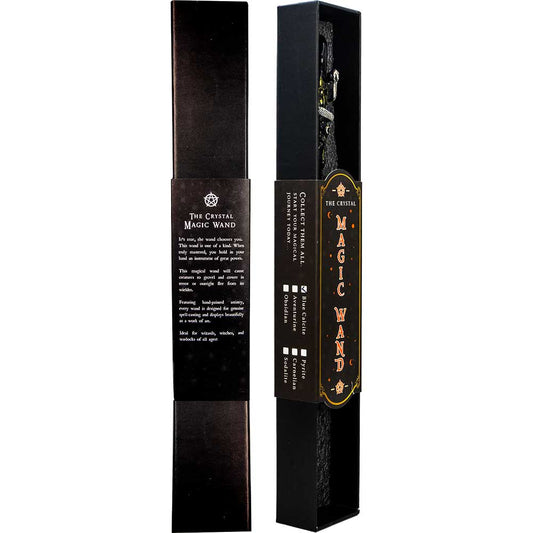 Magic Wand w/ Gift Box - Black Obsidian Moon & Snake: Black Obsidian