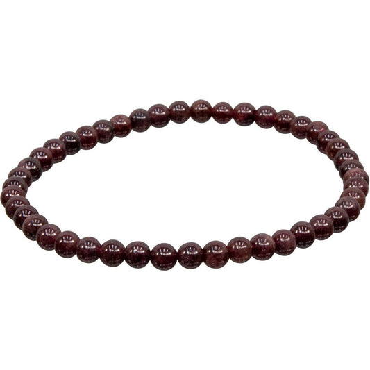 Energy Beads - 4mm Round Beads - Garnet Bracelet