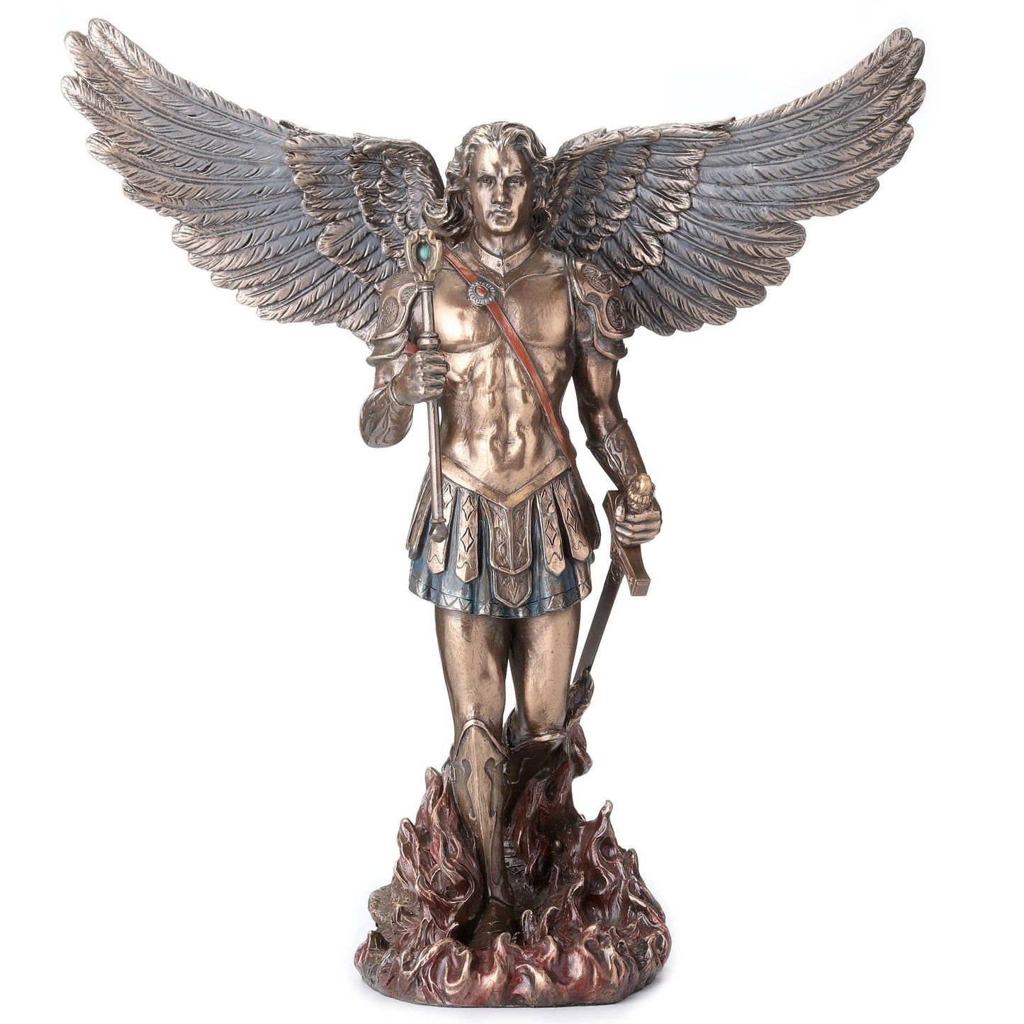 Archangel Saint Michael Holding Scepter and Sword