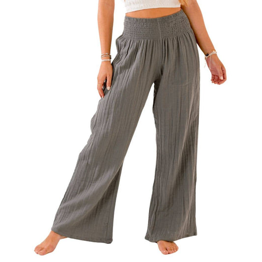 Granite Wide Leg Cotton Pants: M