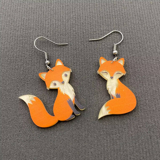Earrings - Acrylic Fox Dangle