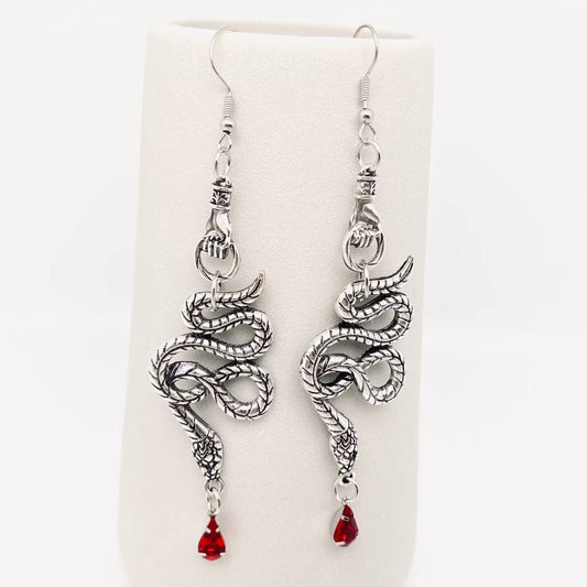 Earrings - Silver Snake