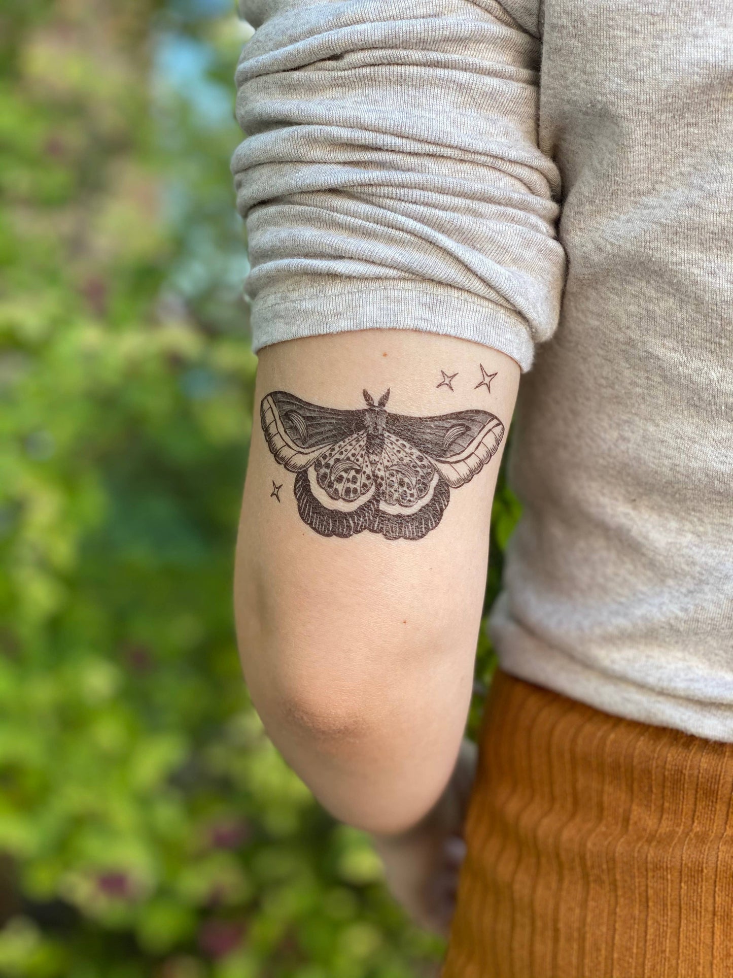 Nature Tats - Night Moth Temporary Tattoo: 1-Pack