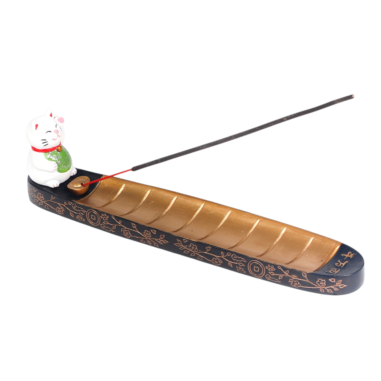 Lucky Cat Stick Incense Holder 9.5 inch L (1/24)