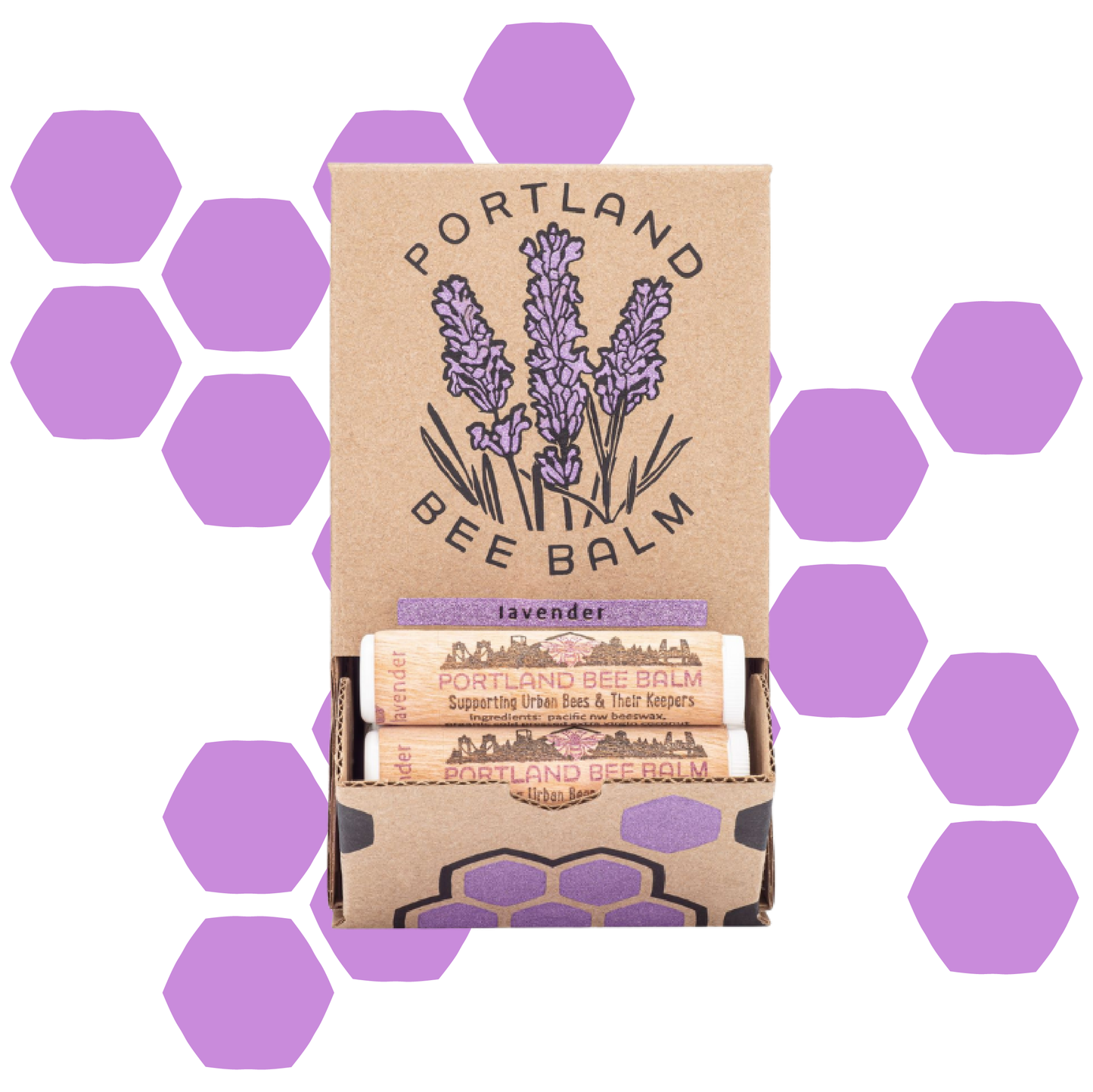 Portland Bee Balm - Oregon Lavender Beeswax Lip Balm - Organic