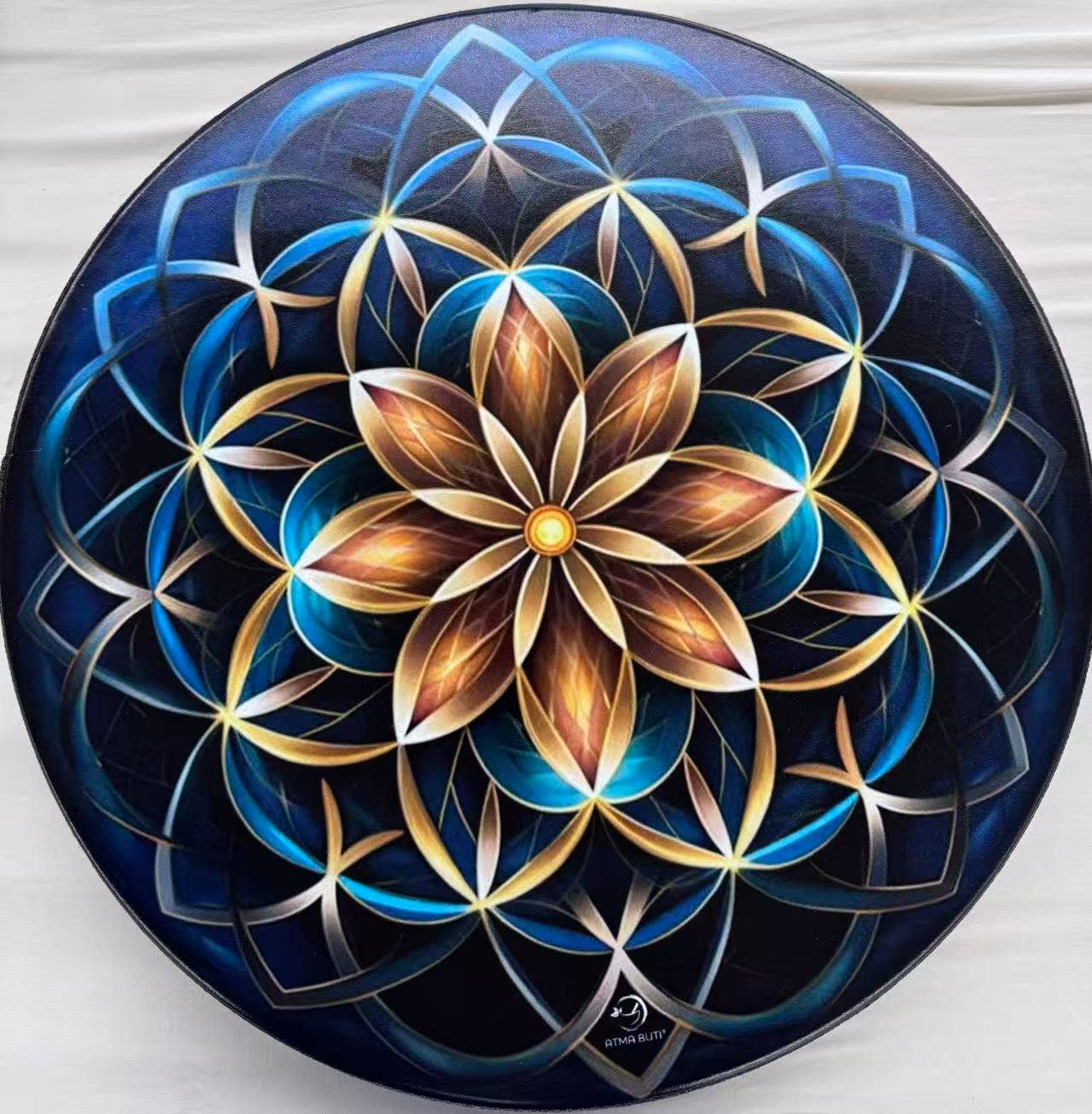 18 Inch  Ocean Drum w/Flower of Life ( Comes with Case)