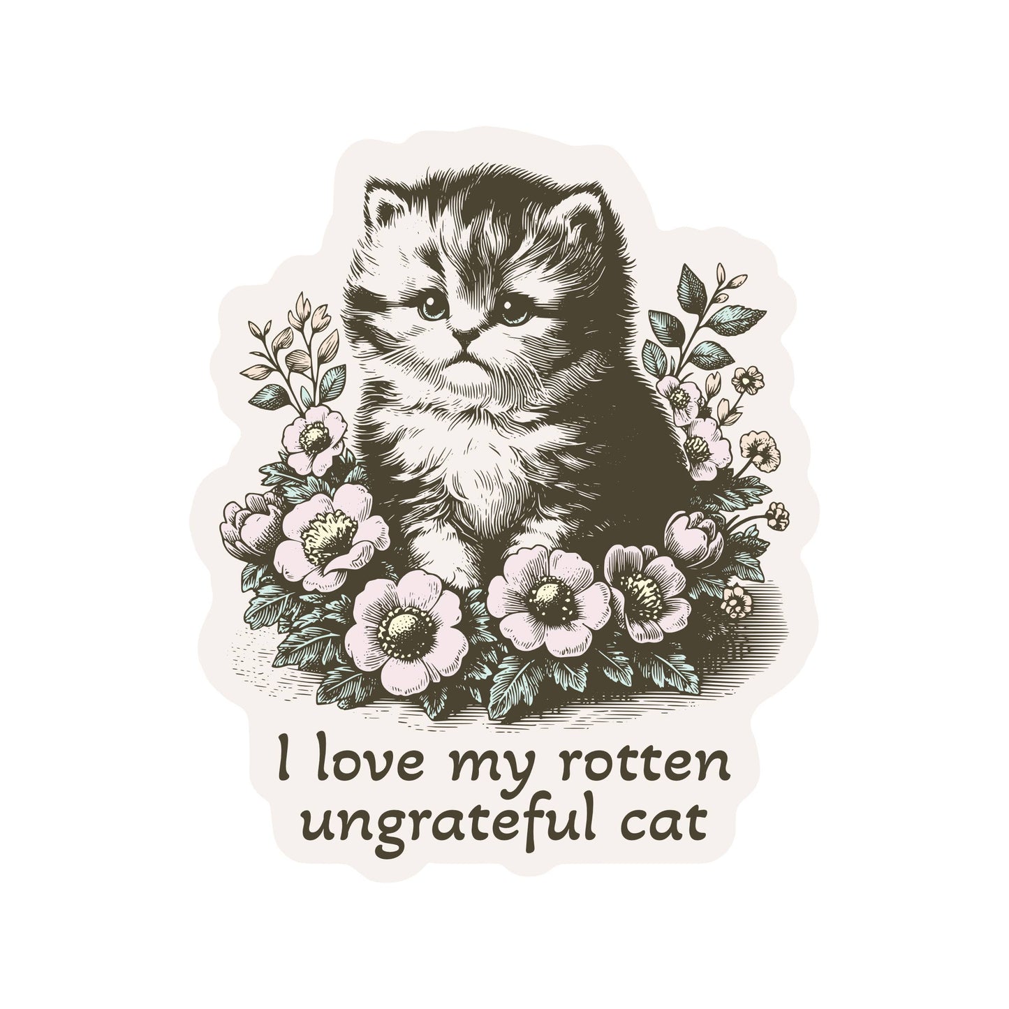 JM Stickers - Rotten Kitty Cat Feline Cute High Quality Vinyl Sticker