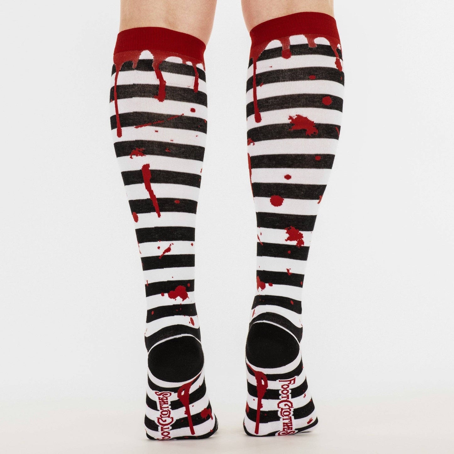 Socks - Foot Clothes - Sanguine Stripes Blood Spatter Knee High