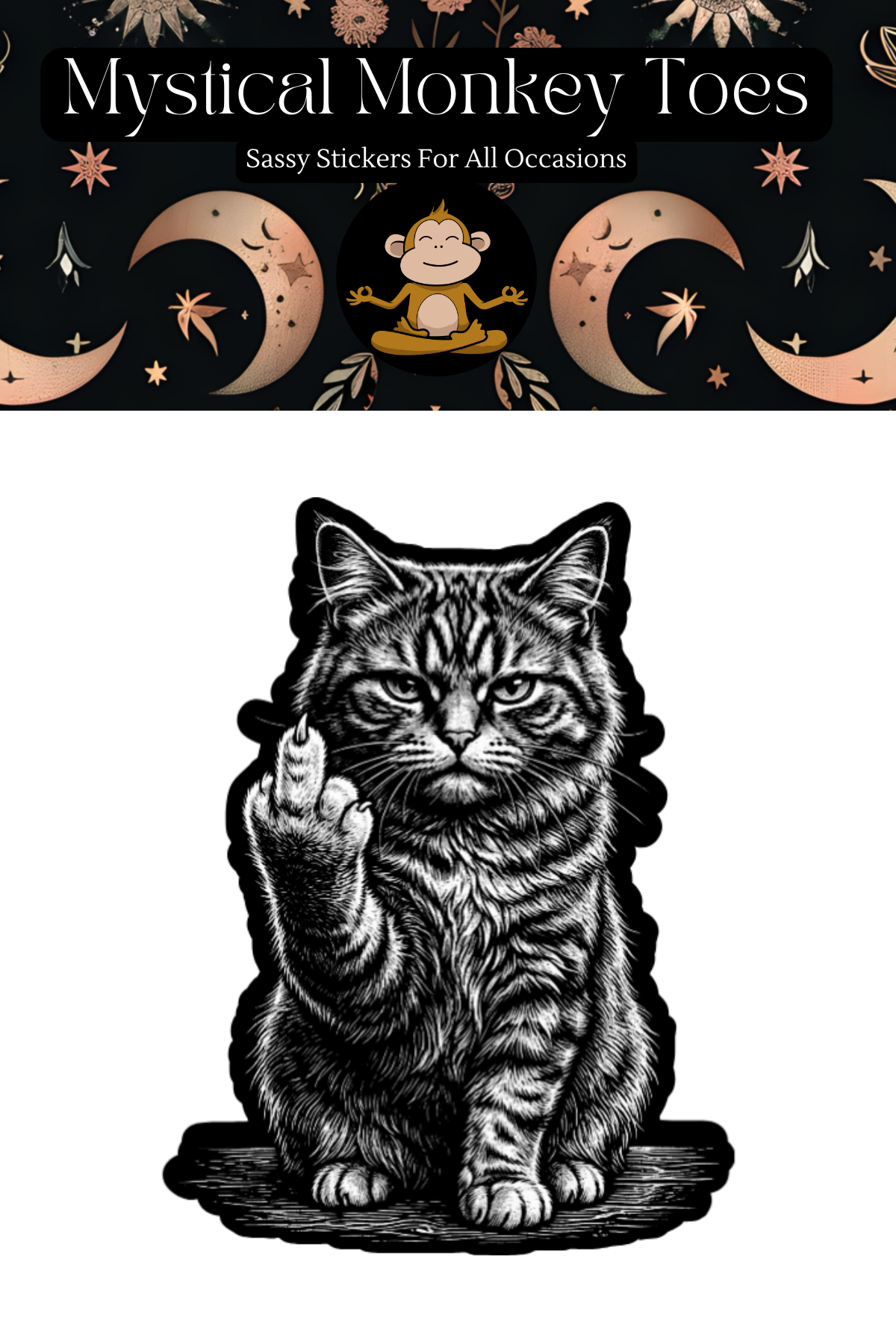 Funny F You Cat Vinyl Sticker