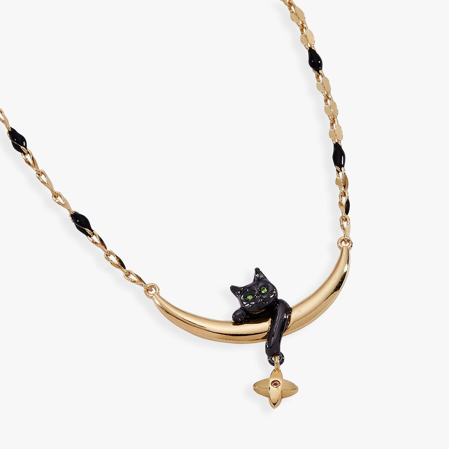 Celestial Cat Inline Necklace: Two Tone