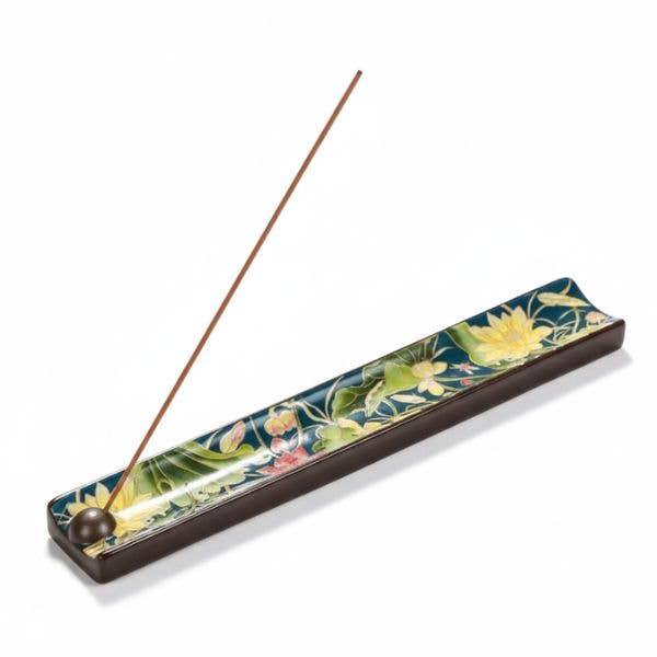 Ceramic Lotus Incense Burner - Enamel