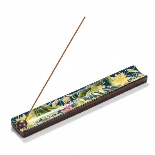 Ceramic Lotus Incense Burner - Enamel
