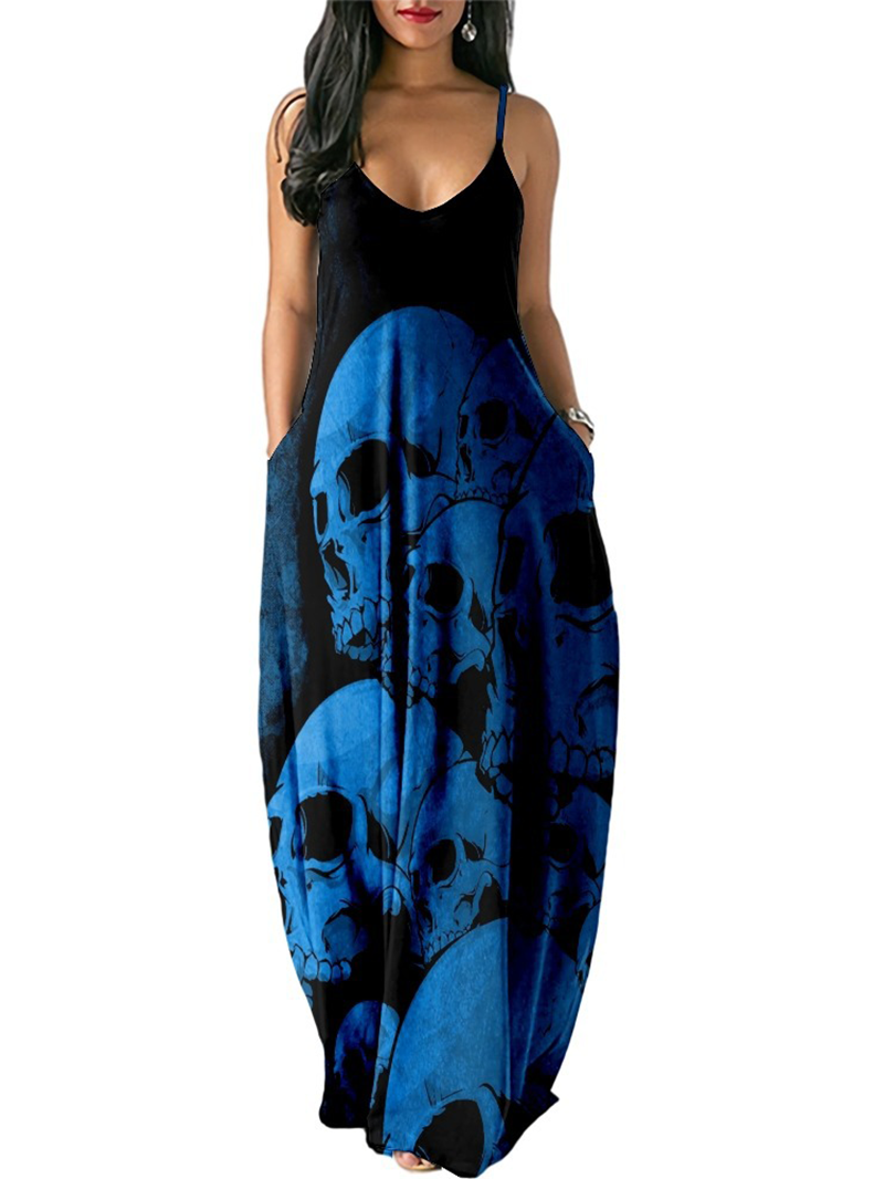 Skull Print Dress: XL