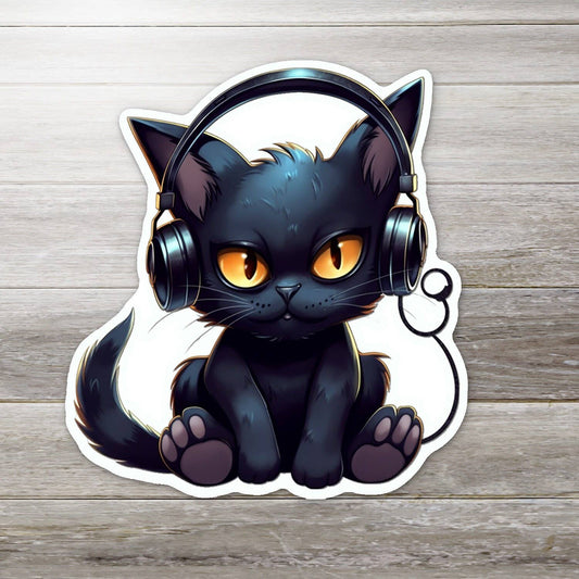 Stickers - OZ - Emo Cat Headphones
