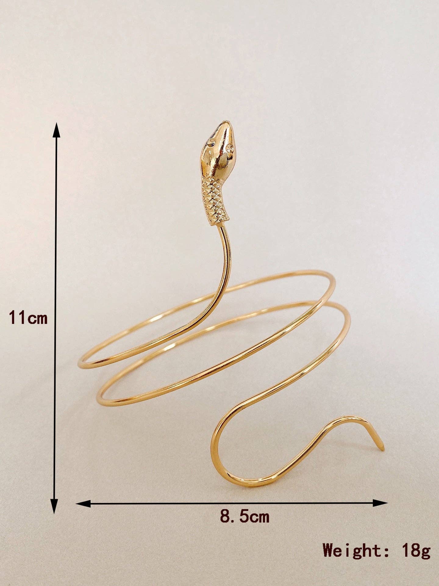 Exaggerated Twisted Winding Snake Armband Bracelet: Silver