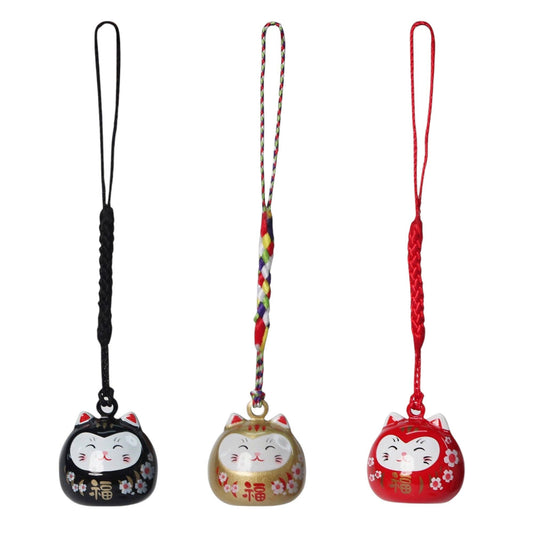 Daruma Cat Bell Charm