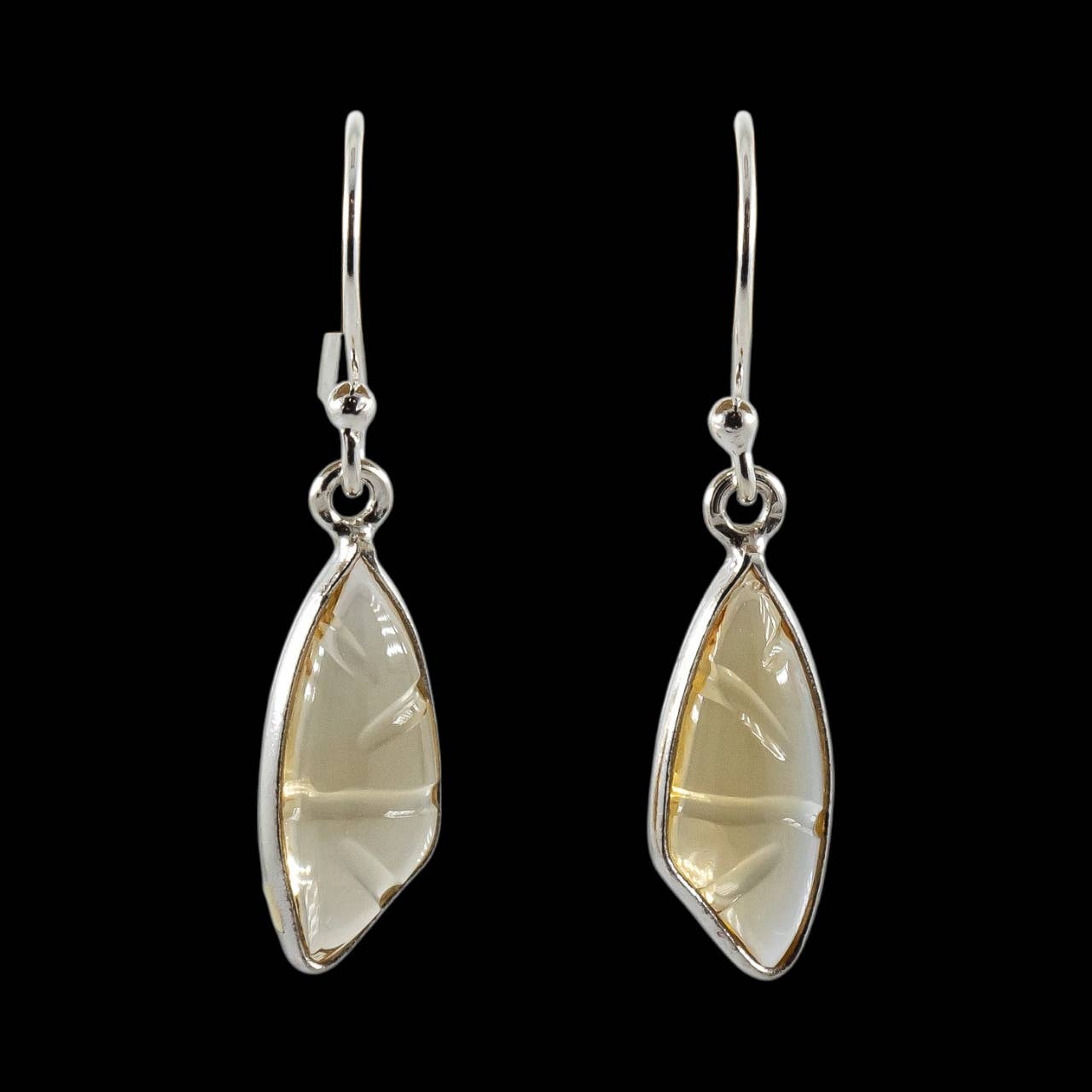 Citrine Earrings Sterling Silver Dangling