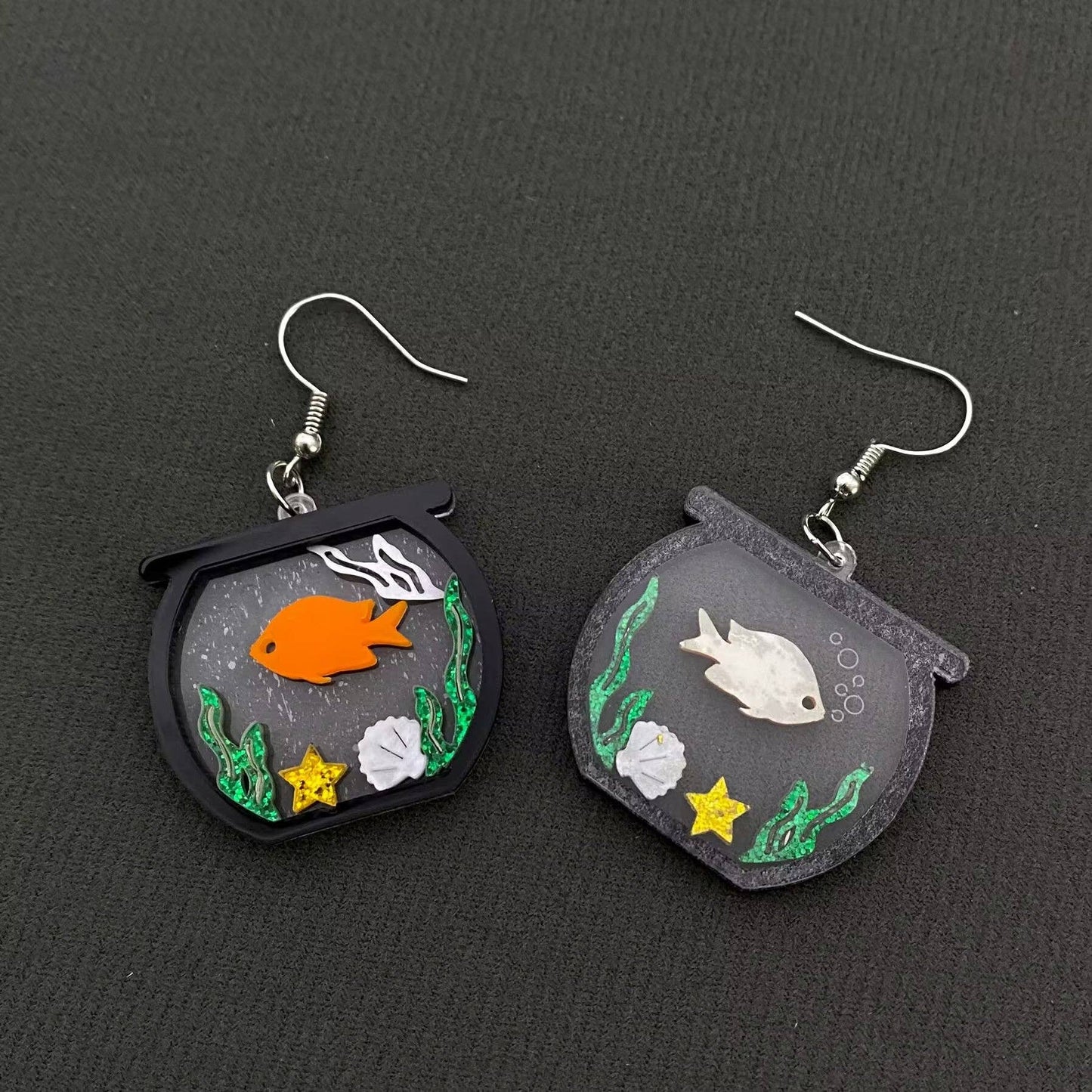 Transparent Fish Tank Acrylic Dangle Earrings