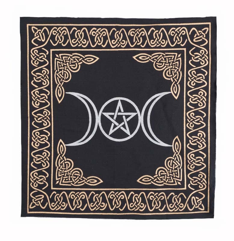 Altar Cloth - Triple Moon (Black)