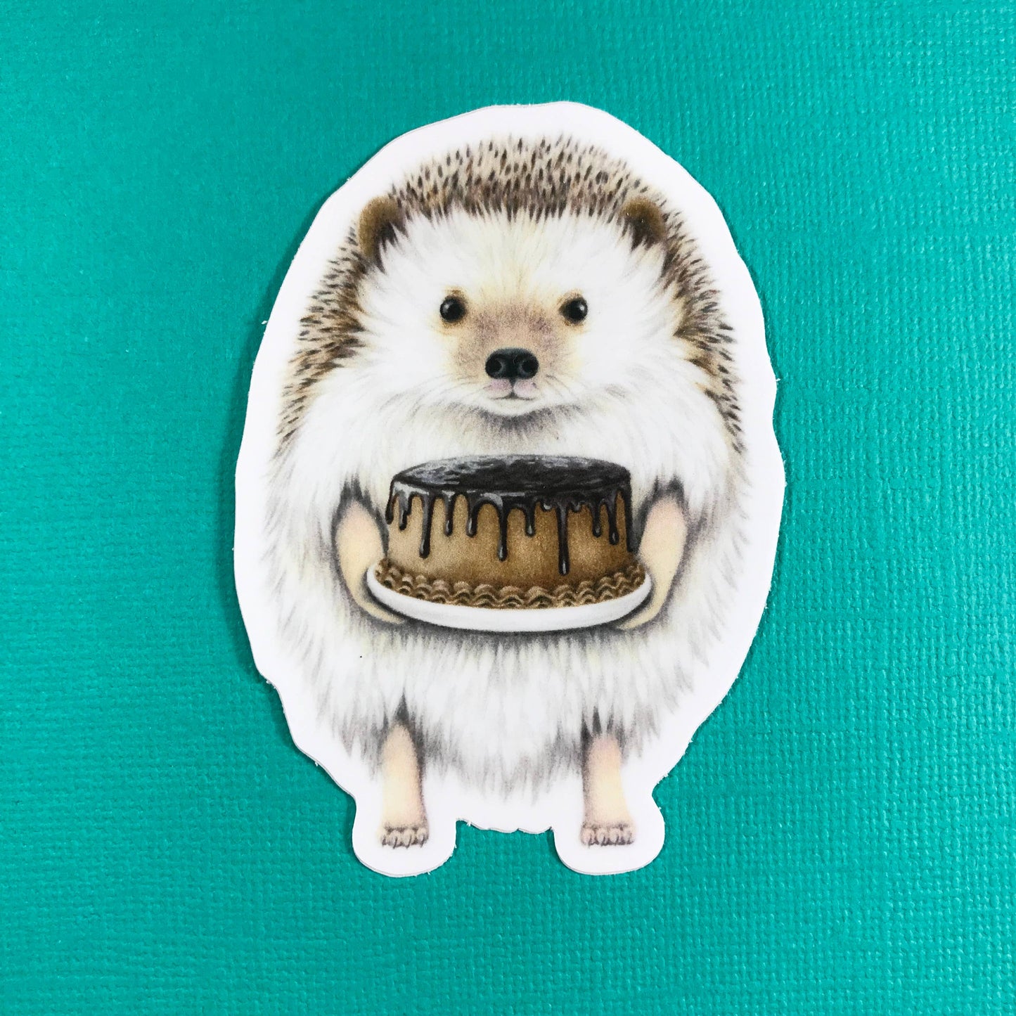 Stickers- Abundance Illustration- Hedgehog with Cake