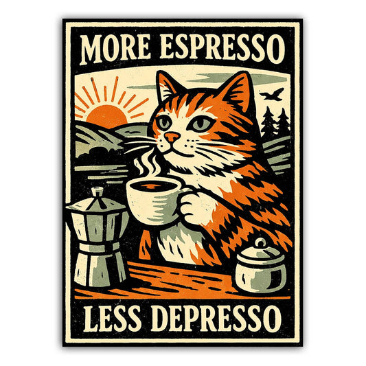 SF - More Espresso, Less Depresso Sticker