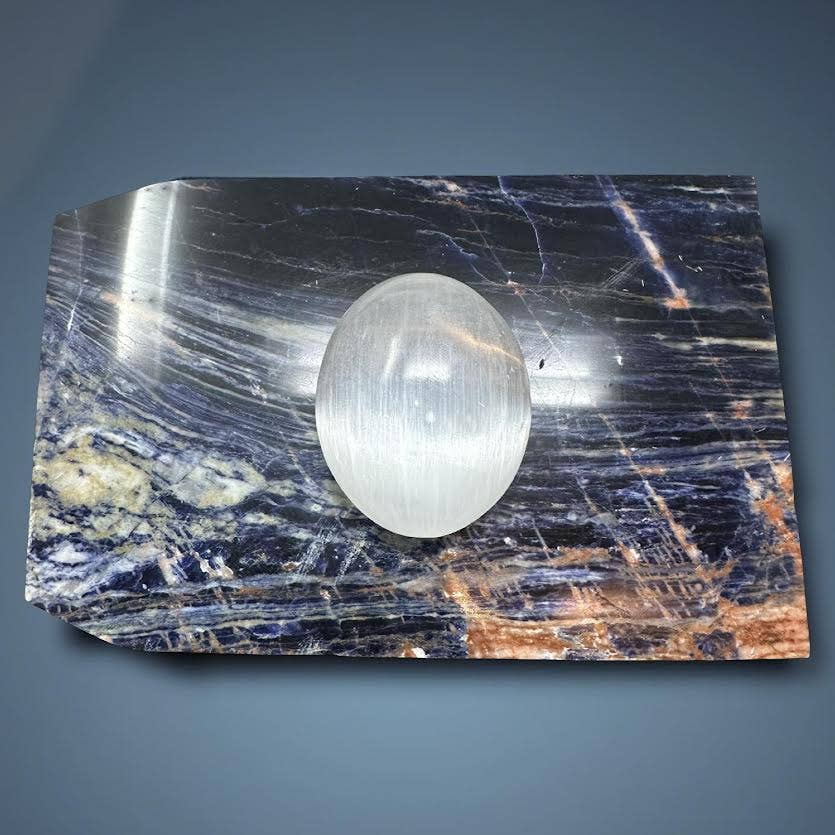 Selenite Palm Stone