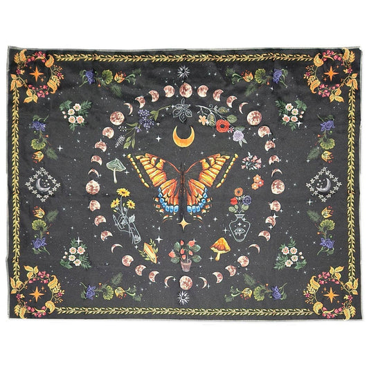 Black Celestial Butterfly Small Tapestry / Altar Cloth