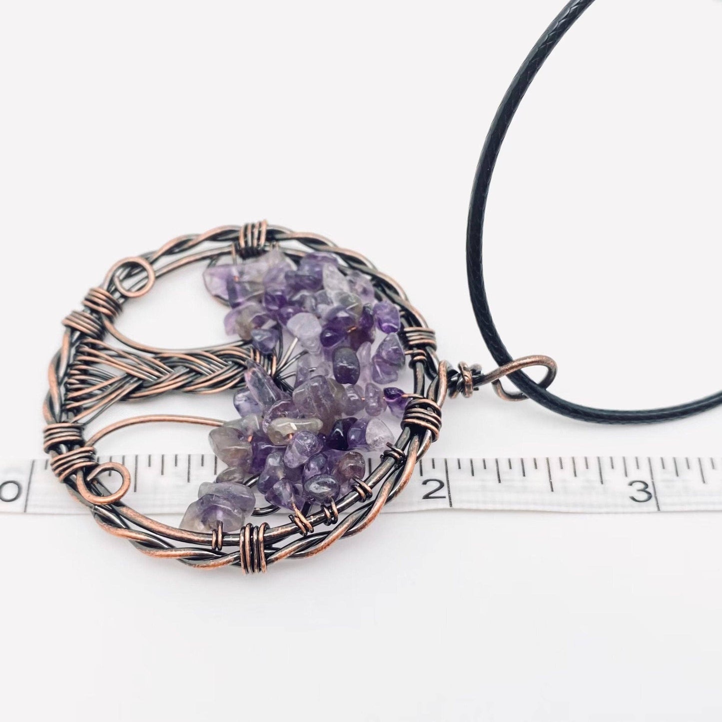 Wire-Wrapped Tree of Life Necklace - Green Aventurine