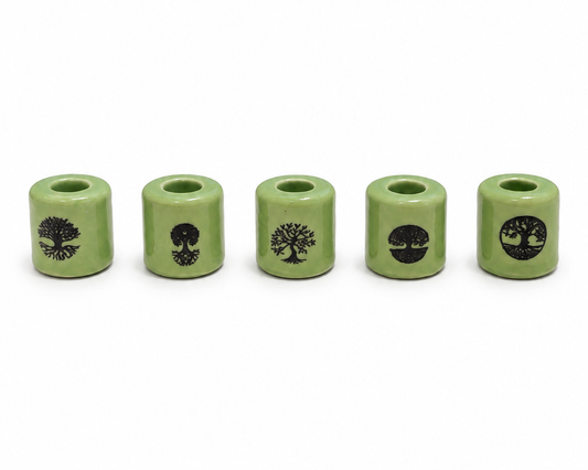 Mini Candle Holder - Light Green with Tree of Life