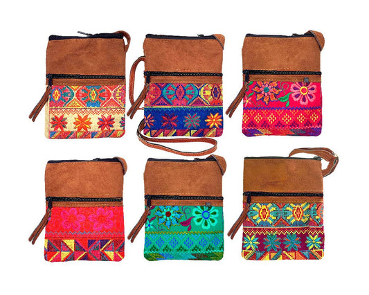 Small Embroidered Huipil Vegan Leather Bag