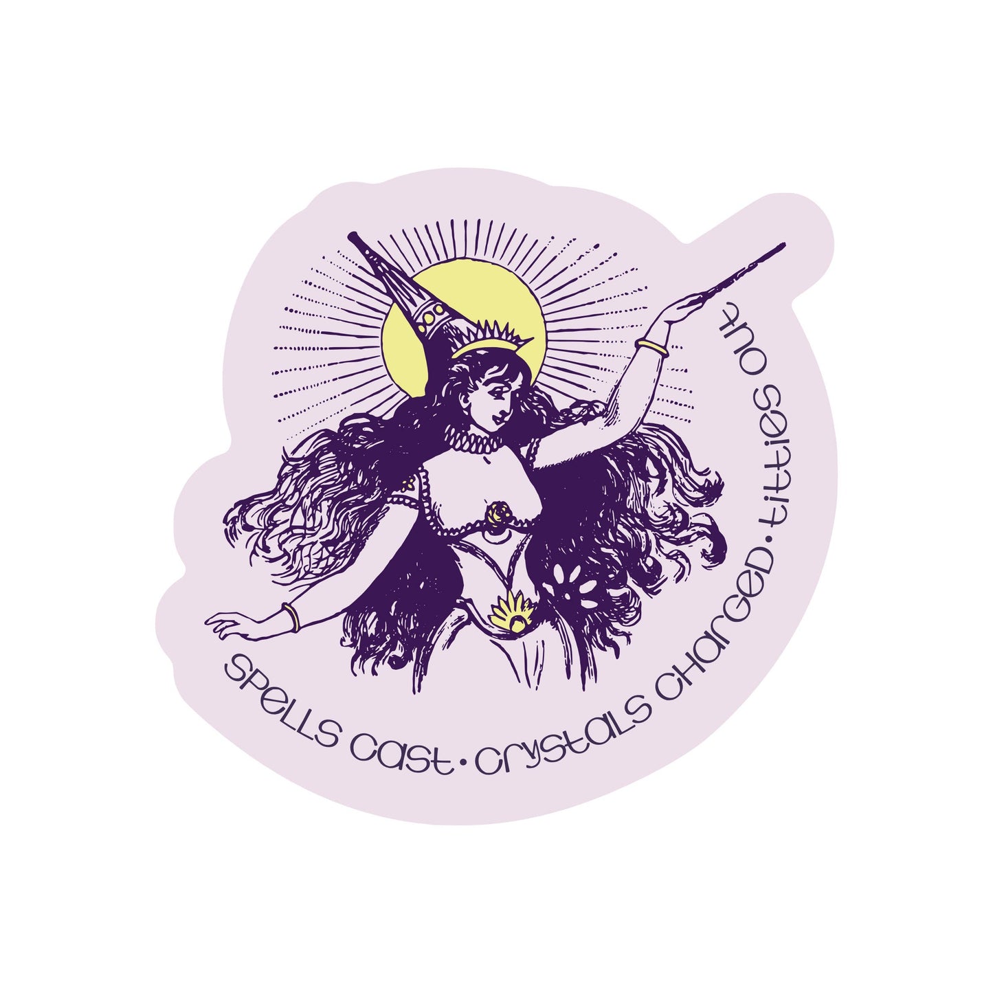 Funny Clever Crystal Plant Witch High Quality Vinyl Sticker