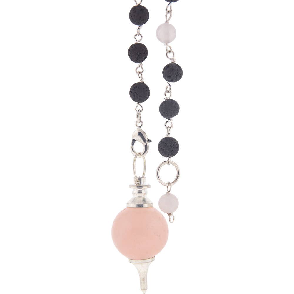 Pendulum 12 - Rose Quartz Sephoroton w/ Lava Beads