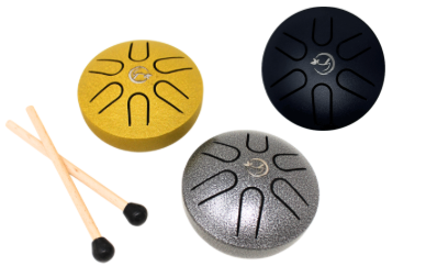 Silver Mini (3") Happy Drum (Includes mallets)