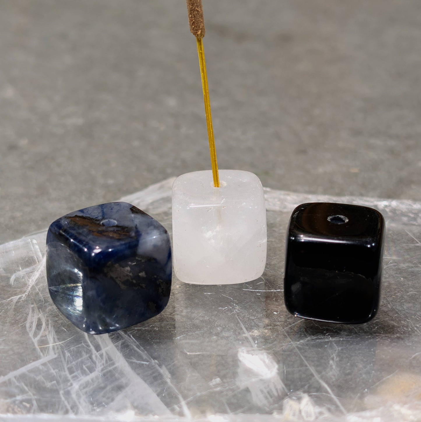 Crystal Incense Holder: Obsidian