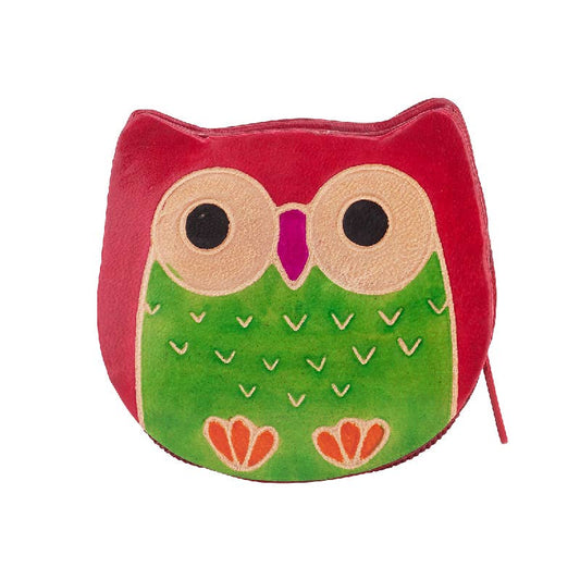 Owl Leather Coin Purse - Fair Trade
