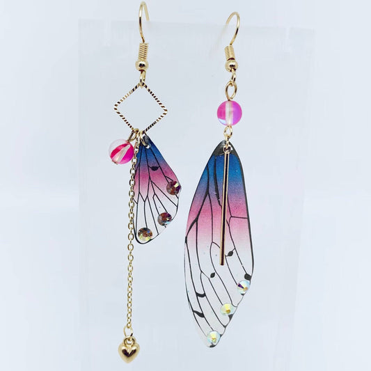 Earrings - Cicada Wings Long Tassel: Cicada Wing